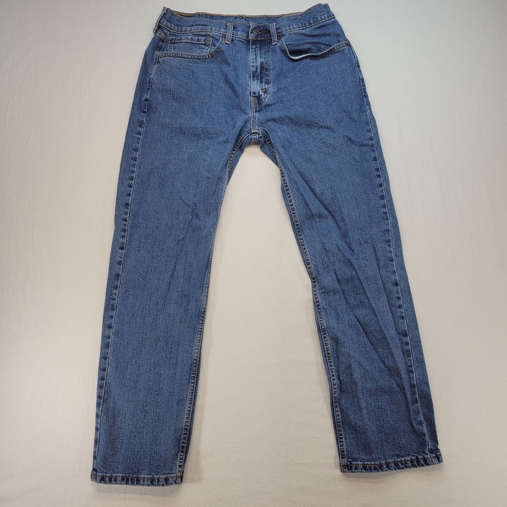 Levi's 505 Jeans Mens 34x32 Blue Regular Straight Medium Wash Denim